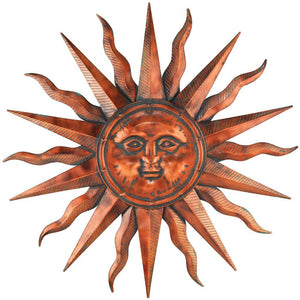 40" Copper Patina Sun Wall Decor 1