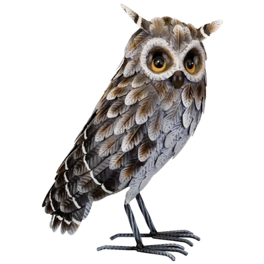 14.5" Grey Horned Owl Decor 1