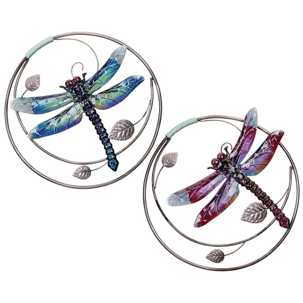 17" Multi-Color Dragonfly Wall Decor (Set of 2) 1