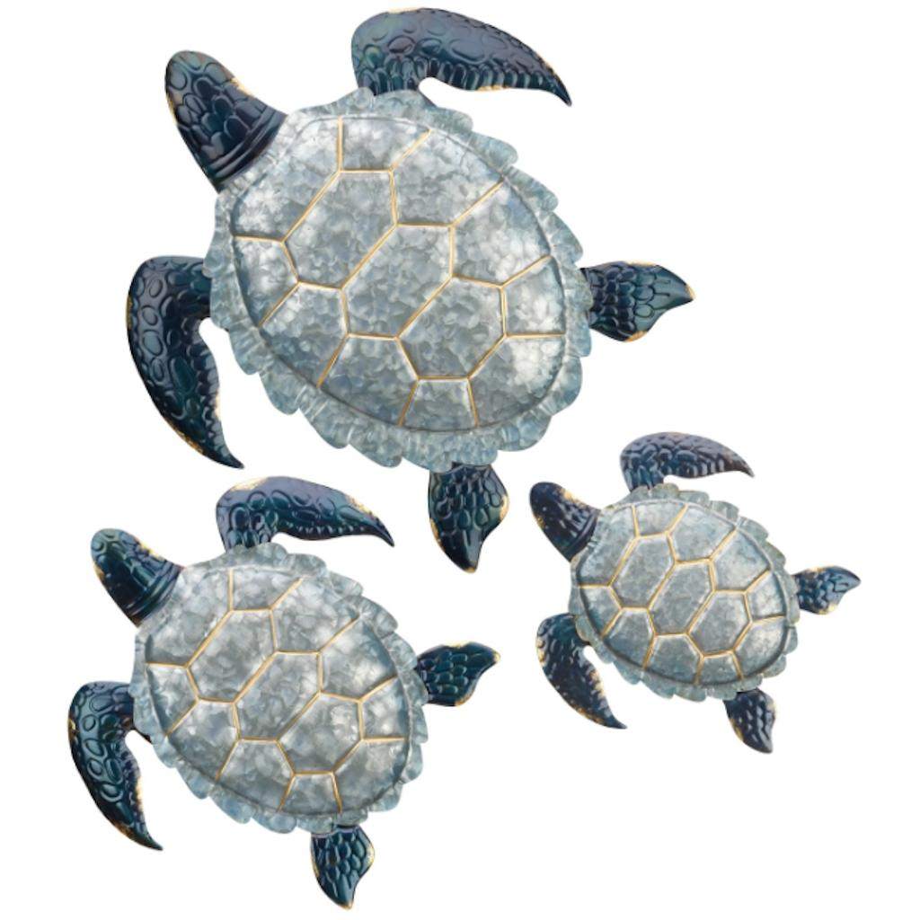 Blue Sea Turtle Wall Decor (Set 3) 1