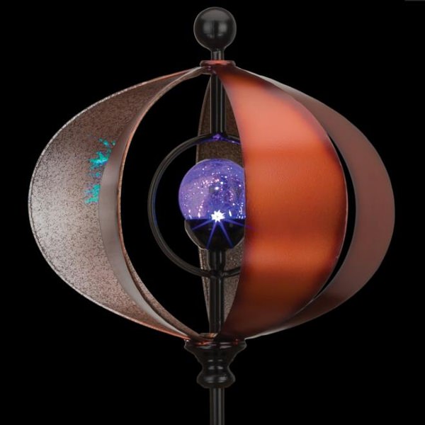 65" Bronze/Silver Orb Wind Spinner 3