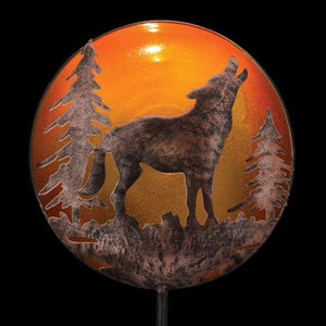 36" Night Sky Wolf Solar Stake 2
