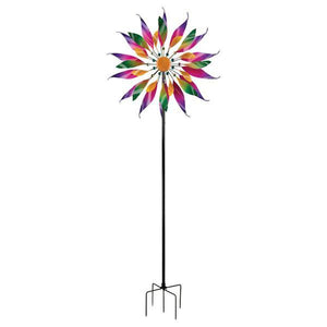 85" Triple Wind Spinner Twisted Flower 2