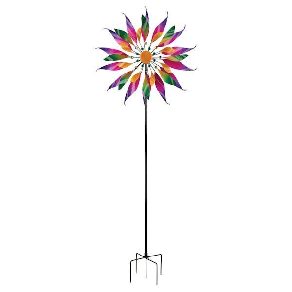 85" Triple Wind Spinner Twisted Flower 2