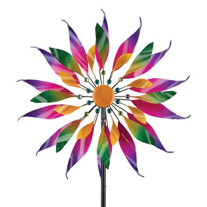 85" Triple Wind Spinner Twisted Flower 1