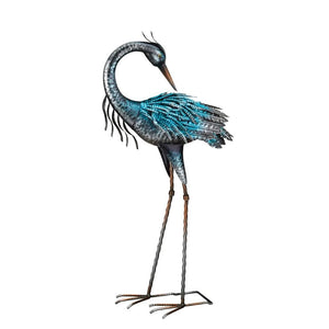 28" Preening Iridescent Heron Décor 1