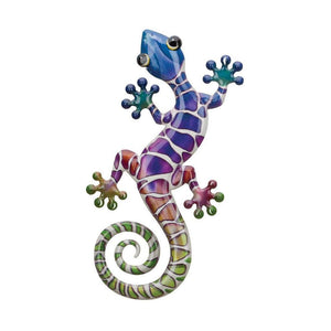 8" Purple Luster Gecko Wall Décor 1