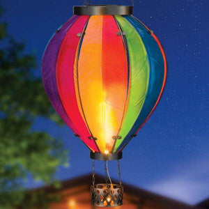 27.25" Extra Large Rainbow Hot Air Balloon Solar Lantern 3