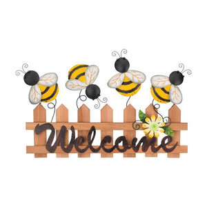 18" Fence Bee Happy Wall Décor 1