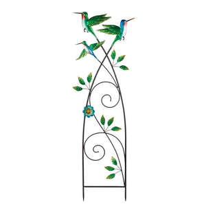 41.5" Hummingbird Fleur De Lis Stake 1