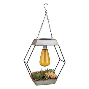 Diamond Edison Artificial Succulent Solar Lantern 2