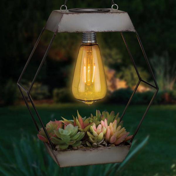 Diamond Edison Artificial Succulent Solar Lantern 3
