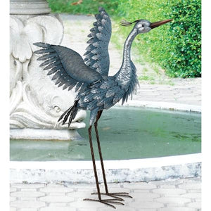 29" "Wings Up" Metallic Blue Heron 2