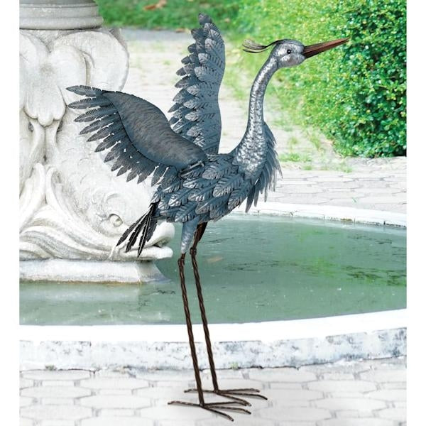 29" "Wings Up" Metallic Blue Heron 2