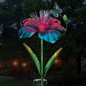 Multi-Color Solar Hibiscus Garden Stake 3