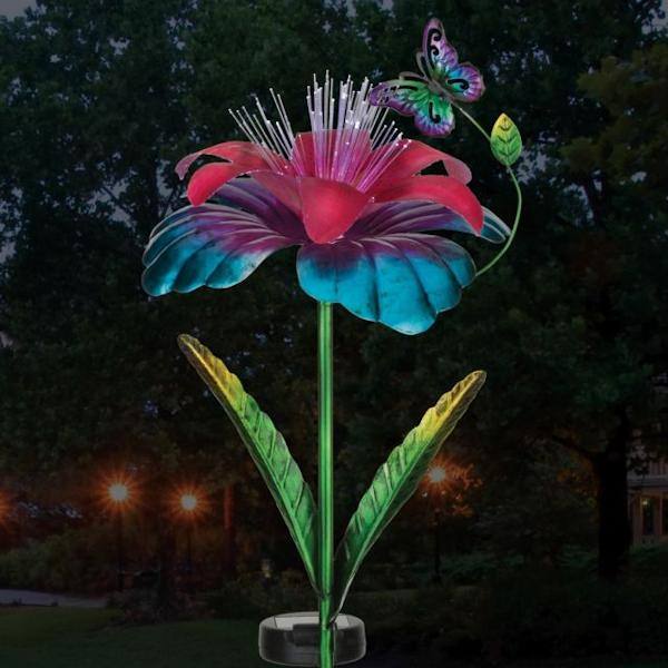 Multi-Color Solar Hibiscus Garden Stake 3