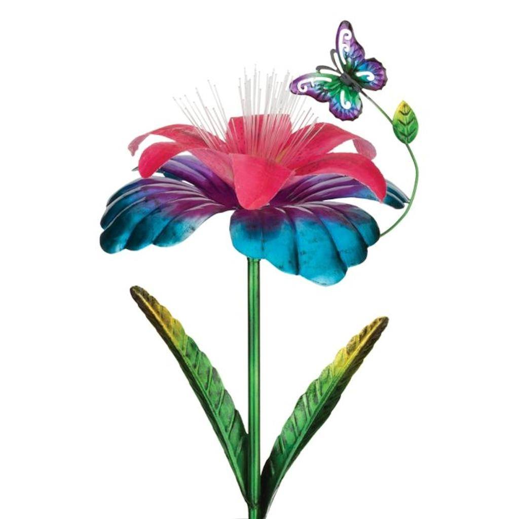 Multi-Color Solar Hibiscus Garden Stake 1