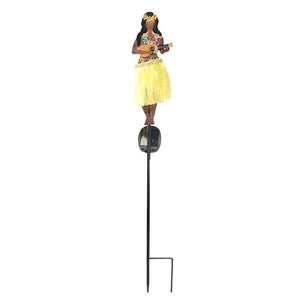 Solar Hula Girl Ukelele Garden Stake 2