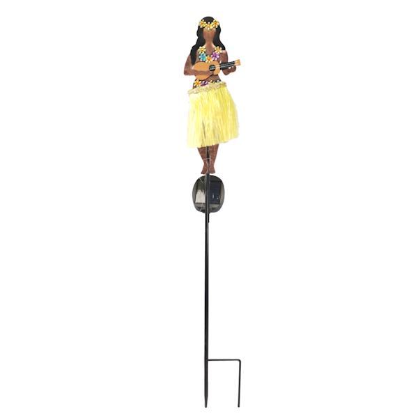 Solar Hula Girl Ukelele Garden Stake 2