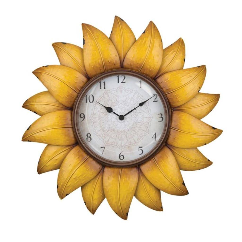 11" Metallic Sunflower Wall Clock 1