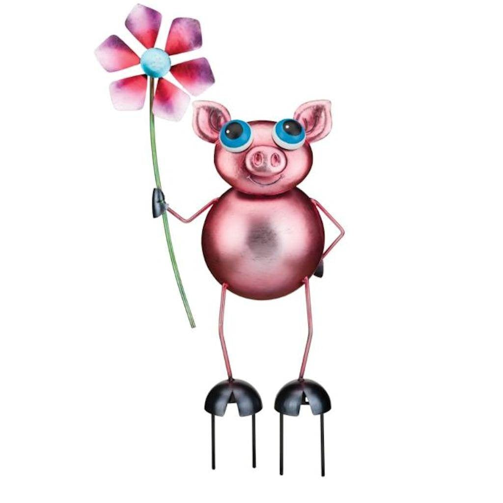 25" Pink Pig Solar LED Garden Stake Decor 1