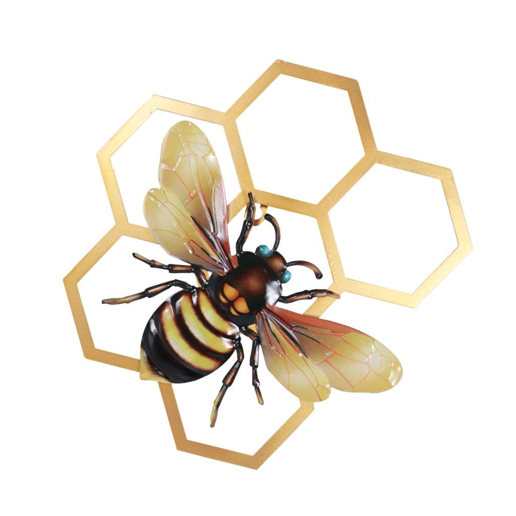 12" Yellow Honeycomb Bee Wall Décor 1