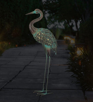 15" Patina Solar Down Crane Decor 2