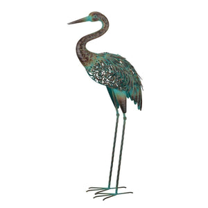 15" Patina Solar Down Crane Decor 1