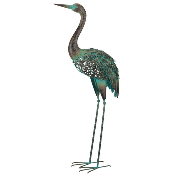 16" Patina Solar Up Crane Decor 1