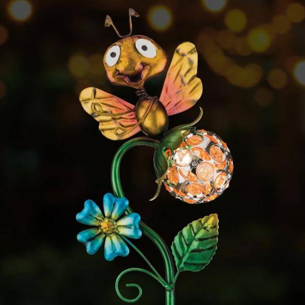 22" Yellow Bee Solar LED Garden Stake Decor 3