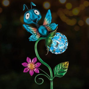 22" Blue Butterfly Solar LED Garden Stake Decor 3