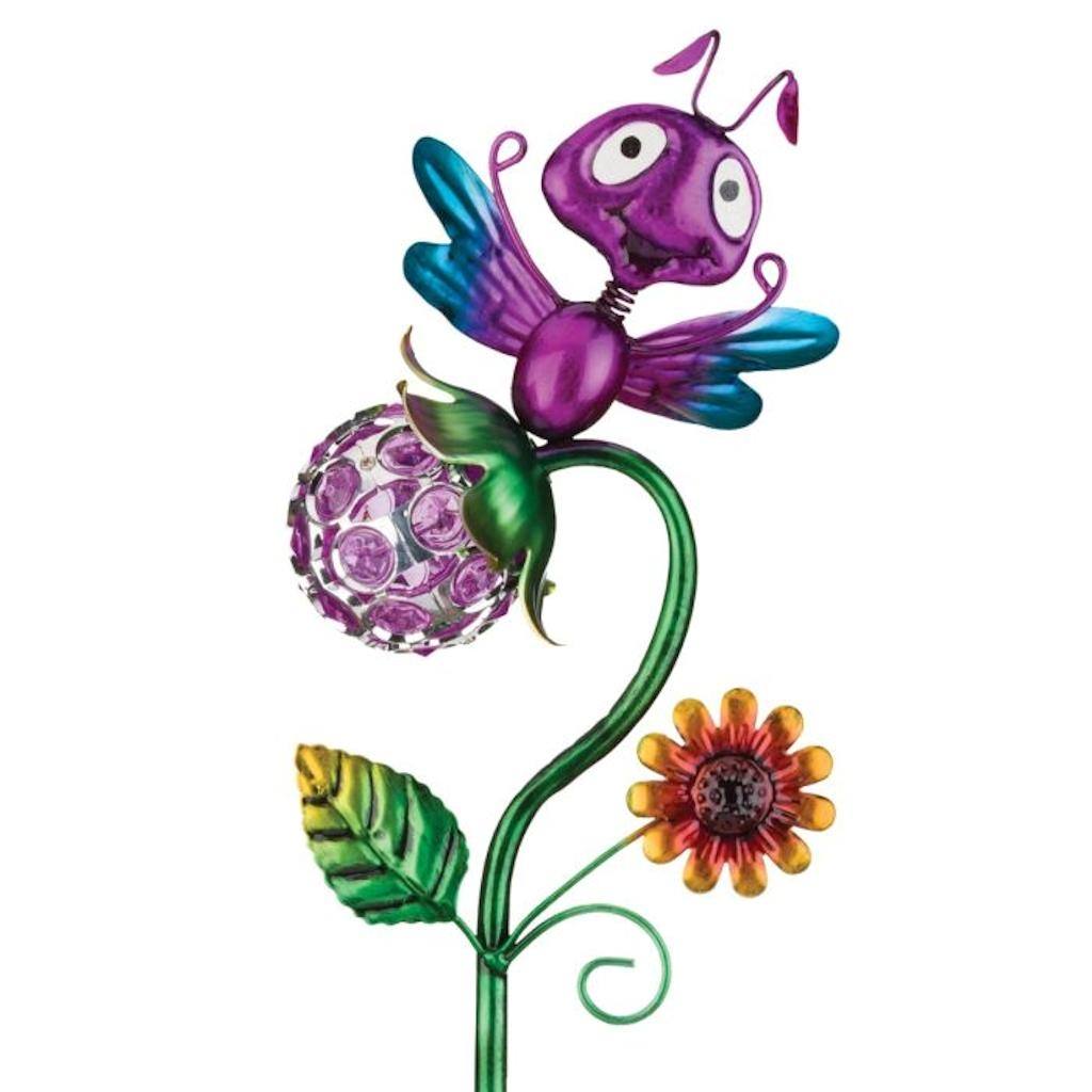 22" Purple Dragonfly Solar LED Garden Stake Decor 1
