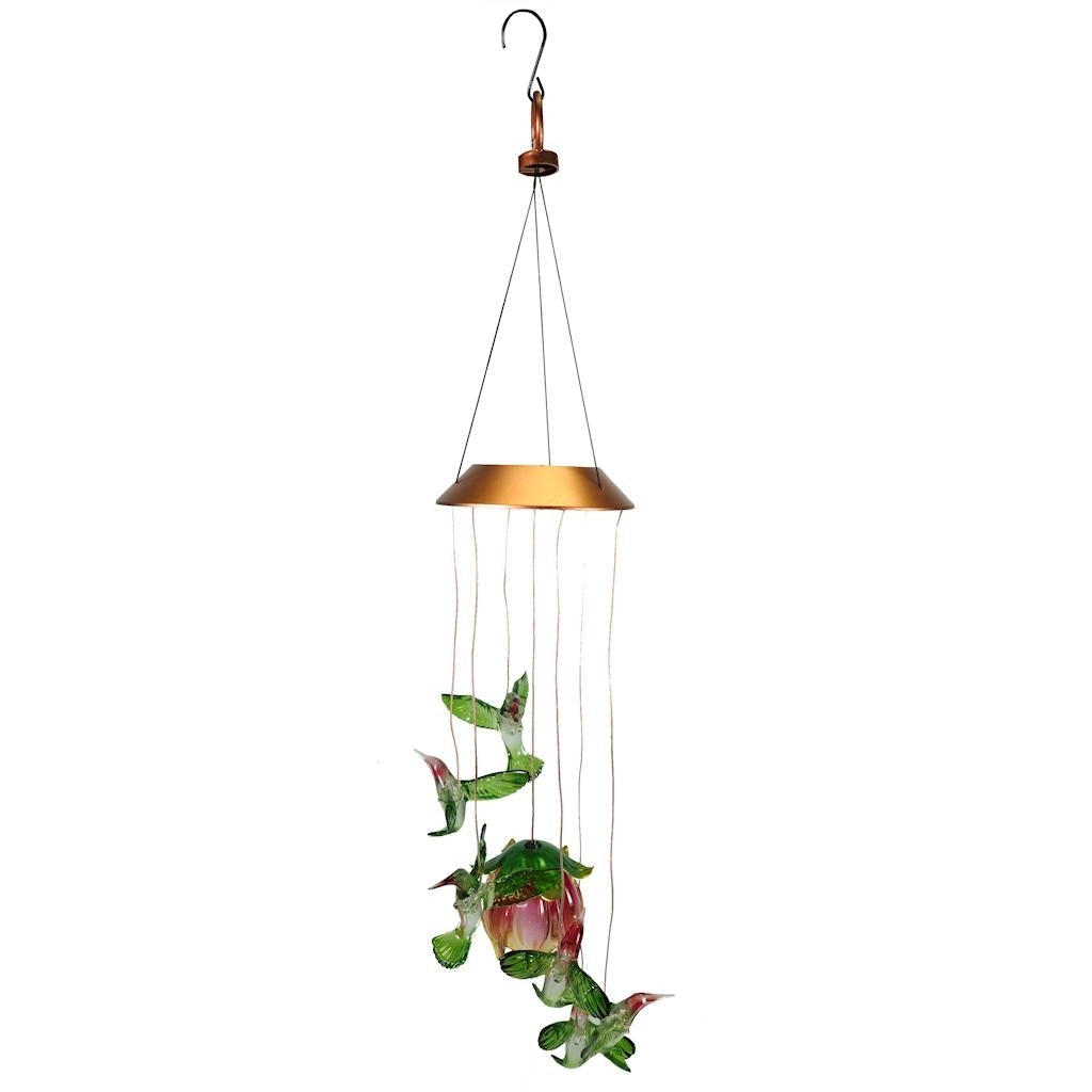 27.75" Green Hummingbird Solar Garden Mobile 1
