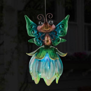 18" Blue/Green Butterfly Solar Mini Lantern 3