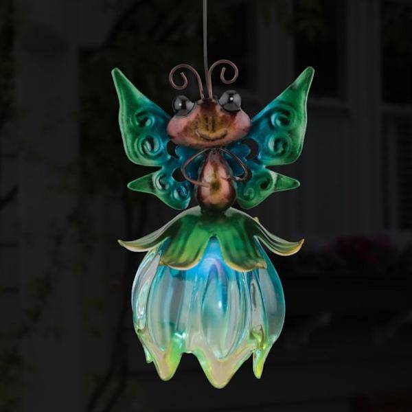 18" Blue/Green Butterfly Solar Mini Lantern 3