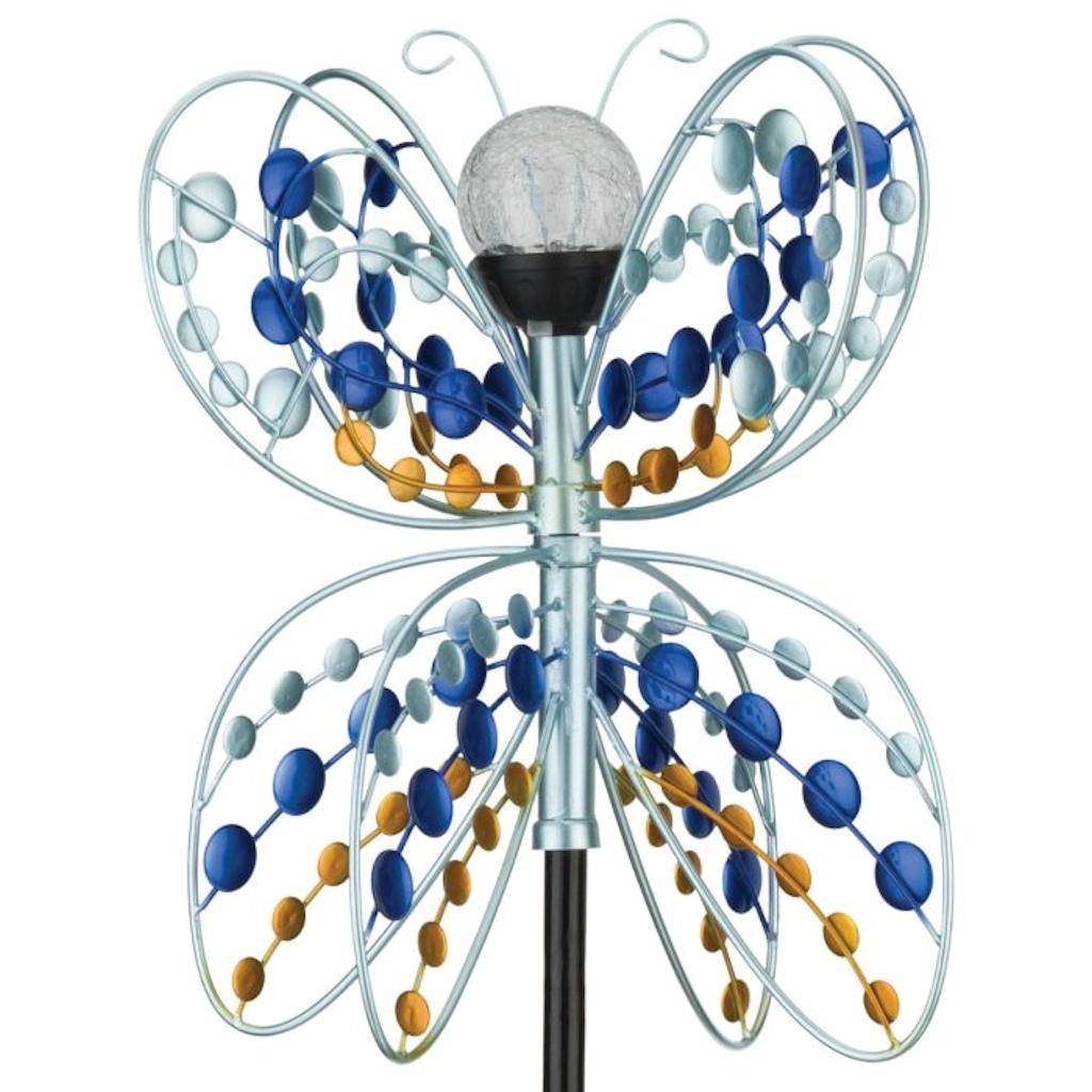 69" Solar Butterfly Rustic Wind Spinner 1