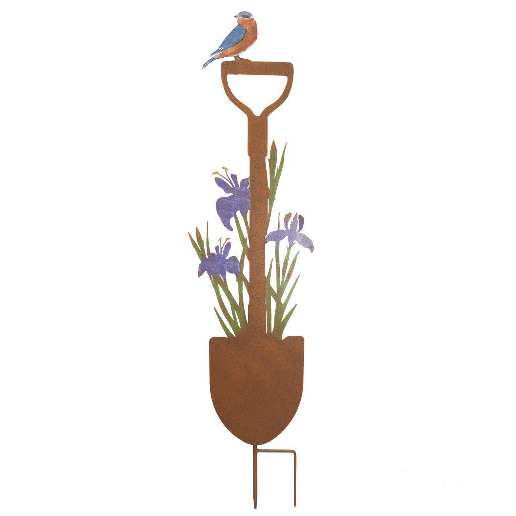 Rustic Shovel Iris Garden Stake 1