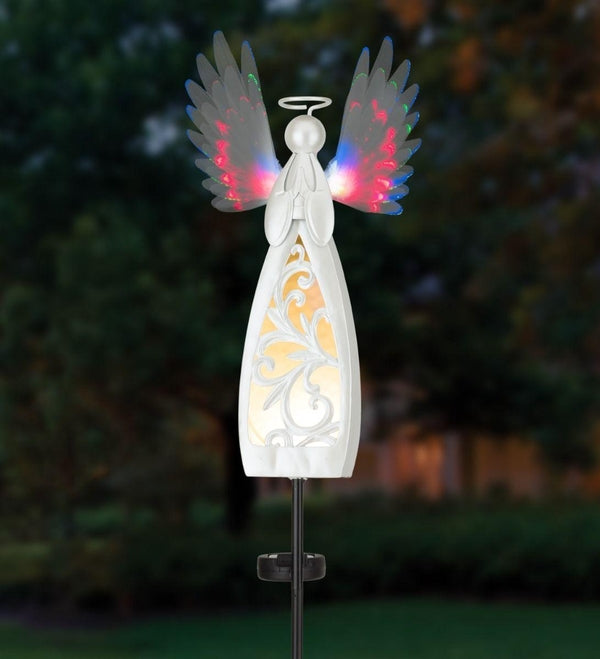 50" White  Angel Praying Burst Solar Stake 3