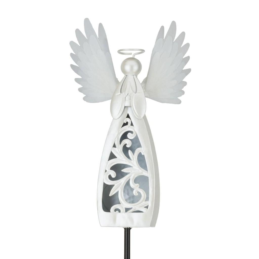 50" White  Angel Praying Burst Solar Stake 1