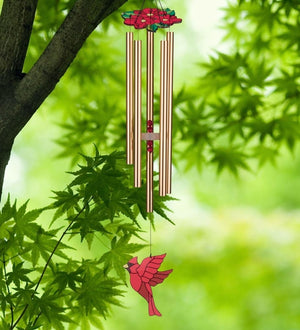 32" Floral Bird Cardinal Chime 3