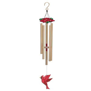 32" Floral Bird Cardinal Chime 1