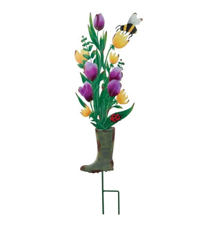 31" Colorful Boot Flower Stake 2