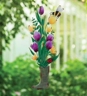 31" Colorful Boot Flower Stake 3
