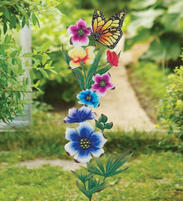 26.25" Colorful Butterfly Flower Stake 3
