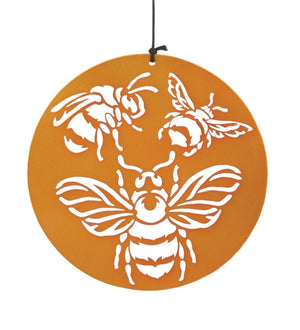 35" Satin Bee Aluminum/Steel/Acrylic Garden Solar Chime 2