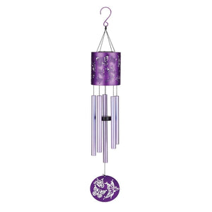 35" Satin Butterfly Aluminum/Steel/Acrylic Garden Solar Chime 1