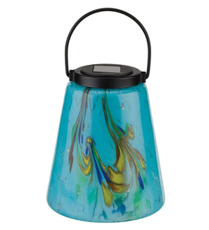 9" Blue Murano Solar Lantern 2