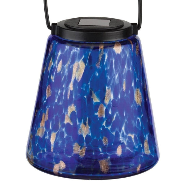 9" Indigo Murano Solar Lantern 1