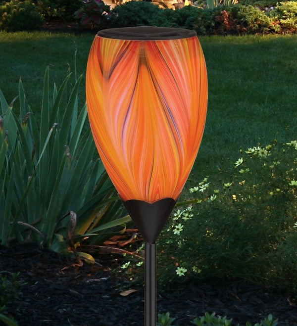 19.75" Murano Orange Solar Stake 3