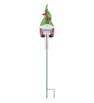 42" Gnome Rain Gauge Butterfly Garden Stake 2